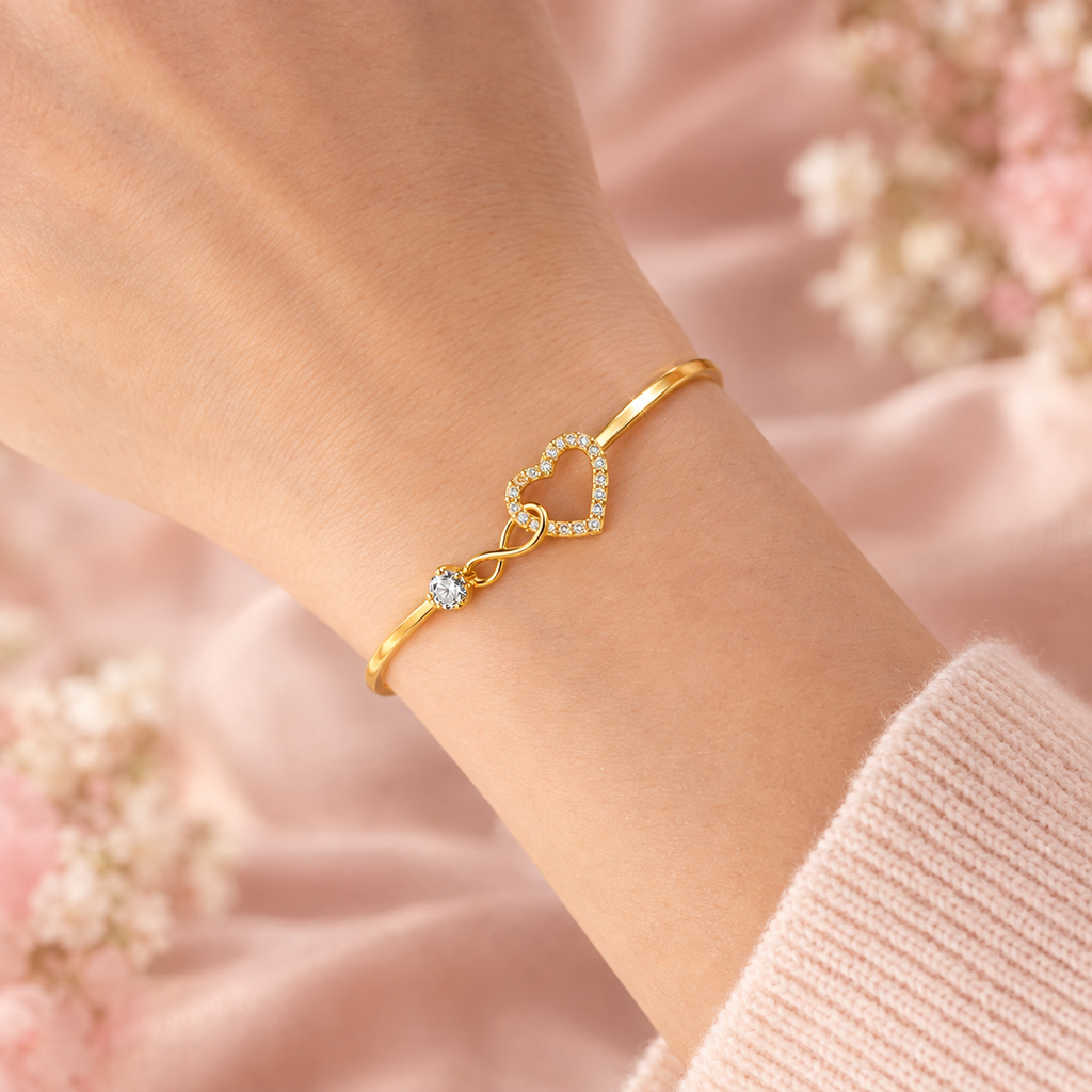 Bracelete Coração e Infinito Personalizada