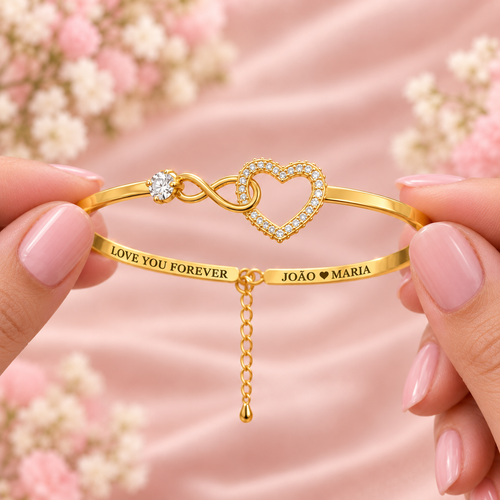 Bracelete Coração e Infinito Personalizada