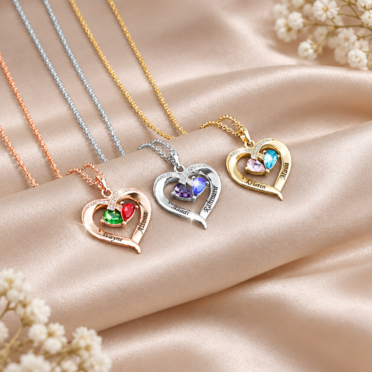 Colar Coração Personalizado com 2 Nomes